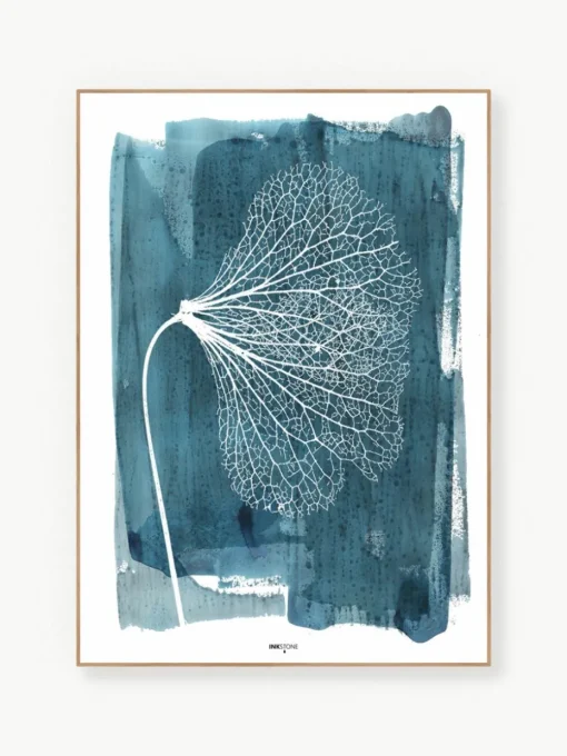 Ingelijste digitale print White Ginko