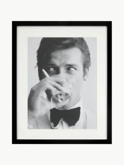 Ingelijste digitale print James Bond Drinking