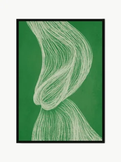 Ingelijste digitale print Green Formation, handgemaakt