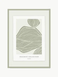 Ingelijste digitale print Leaves, handgemaakt