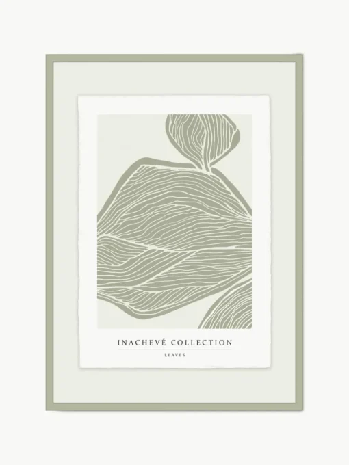 Ingelijste digitale print Leaves, handgemaakt