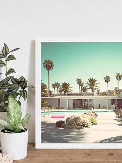 Ingelijste digitale print Pink Vacation