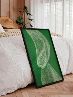Ingelijste digitale print Green Formation, handgemaakt