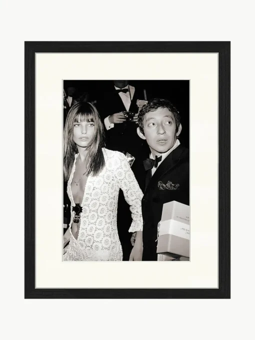 Ingelijste print Serge Gainsbourg & Jane Birkin