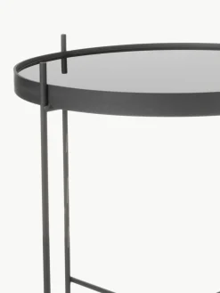 Inklapbare bijzettafel Cupid met glazen tafelblad