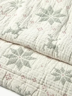 Jacquard bedsprei Cianna met kerstpatroon
