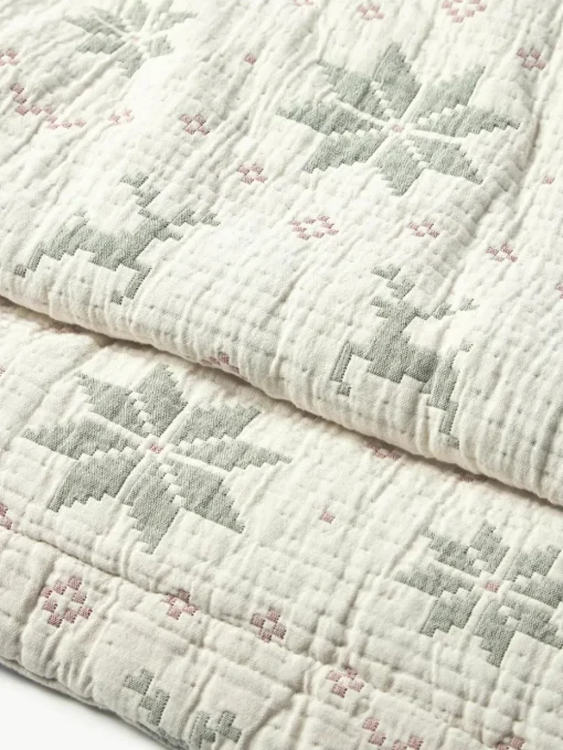 Jacquard bedsprei Cianna met kerstpatroon