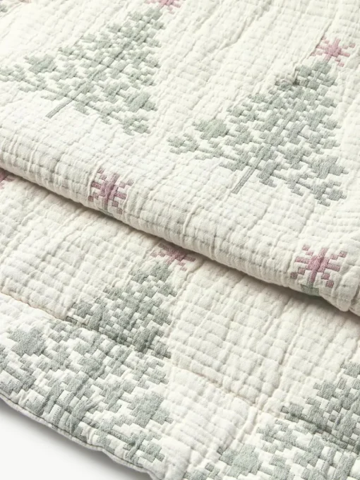 Jacquard bedsprei Cianna met kerstpatroon