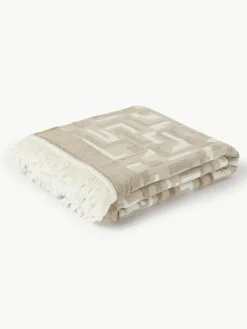 Jacquard bedsprei Fran met franjes
