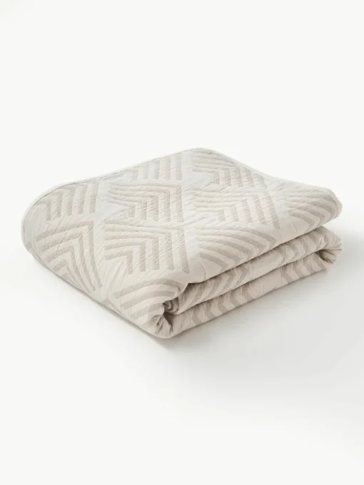 Jacquard bedsprei Milano met grafisch patroon