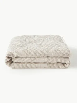 Jacquard bedsprei Milano met grafisch patroon