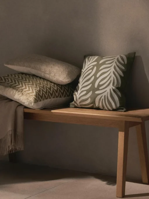 Juten kussenhoes Flint met geometrisch patroon