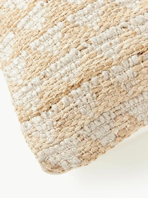 Juten kussenhoes Flint met geometrisch patroon