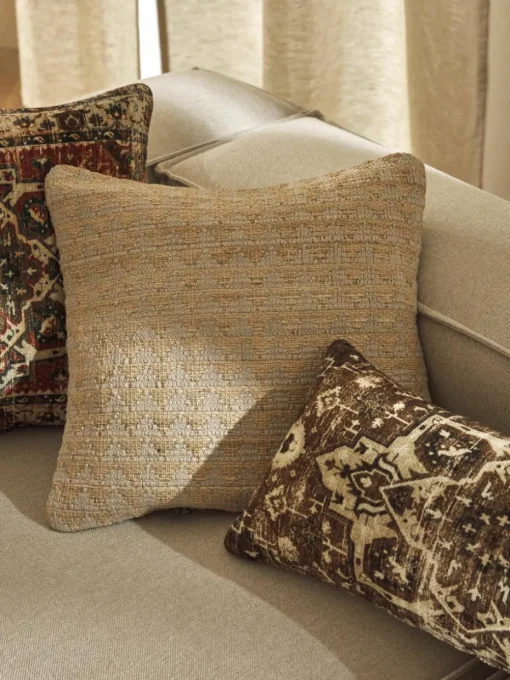 Juten kussenhoes Flint met geometrisch patroon