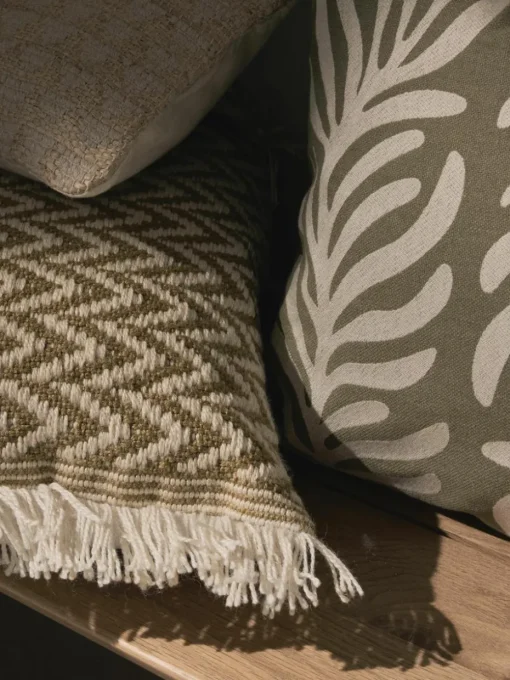 Juten kussenhoes Flint met geometrisch patroon