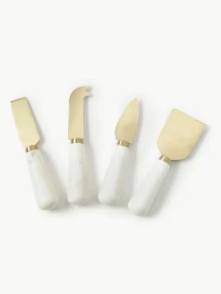 Kaasmessen Agata met marmeren handvat, set van 4