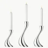 Kandelaars Cobra van edelstaal, set van 3