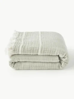 Katoenen bedsprei Kailani met franjes