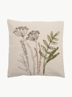 Katoenen kussen Bea met bloemmotief