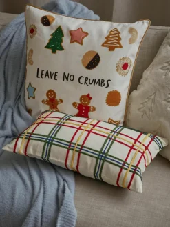 Katoenen kussenhoes Noja met chenille ruitpatroon