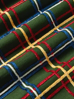 Katoenen kussenhoes Noja met chenille ruitpatroon