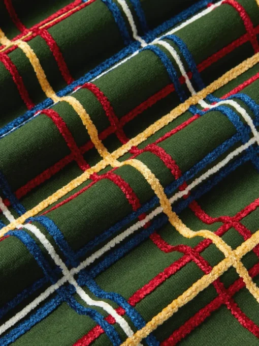 Katoenen kussenhoes Noja met chenille ruitpatroon