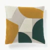 Katoenen kussenhoes Nomi met abstracte decoratie