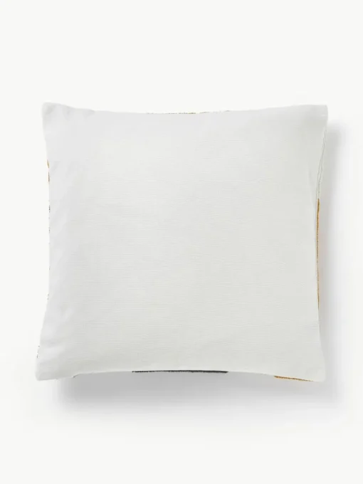 Katoenen kussenhoes Nomi met abstracte decoratie