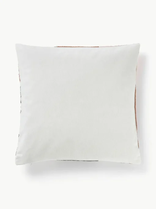 Katoenen kussenhoes Nomi met abstracte decoratie