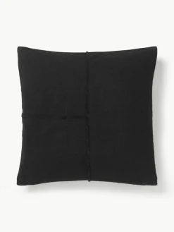 Katoenen kussenhoes Terre met decoratieve naad