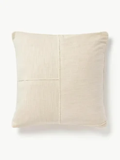 Katoenen kussenhoes Terre met decoratieve naad