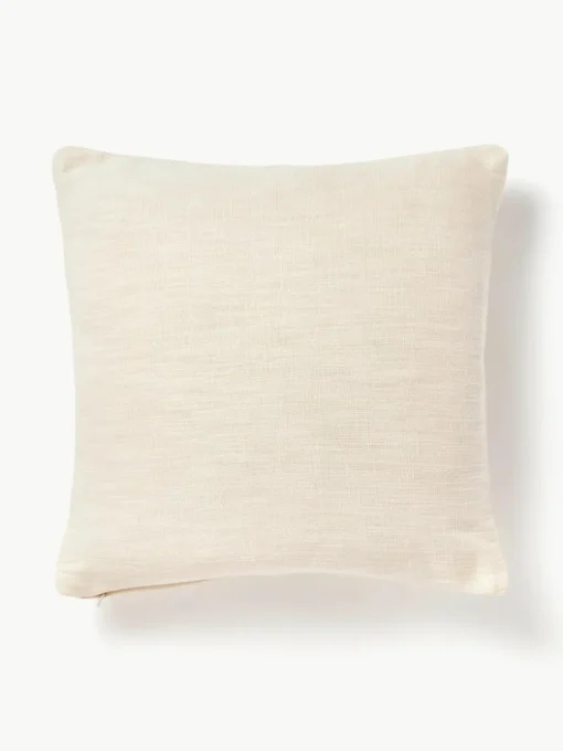 Katoenen kussenhoes Terre met decoratieve naad