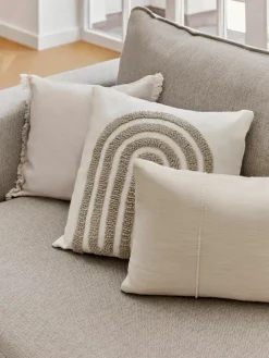 Katoenen kussenhoes Terre met decoratieve naad