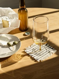 Katoenen onderzetters Elouise met franjes, 4 stuks
