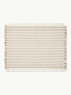 Katoenen placemats Elouise met franjes, 2 stuks