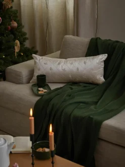 Katoenen plaid Beryl met winters motief