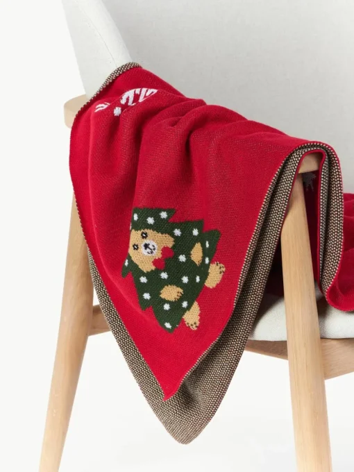 Katoenen plaid Buddy met winters motief