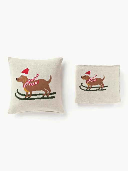 Katoenen plaid Buddy met winters motief