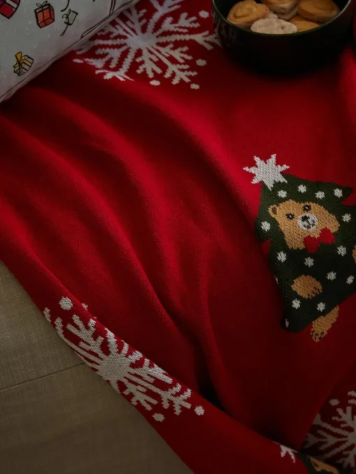 Katoenen plaid Buddy met winters motief