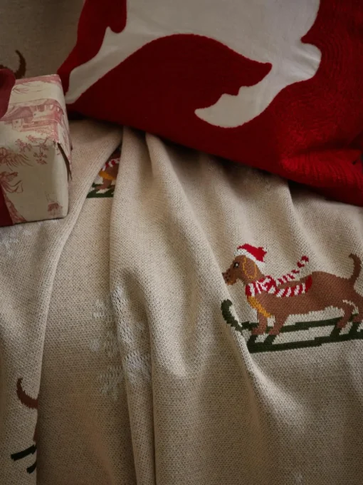 Katoenen plaid Buddy met winters motief