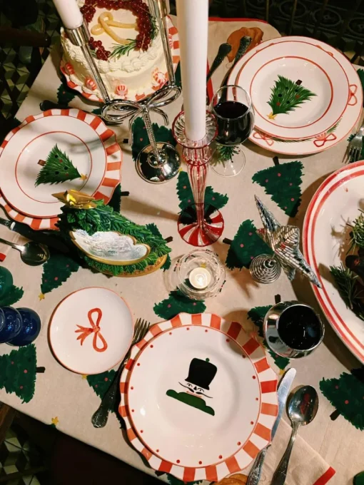 Katoenen tafelkleed Christmas Forest