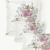Katoenensatijnen kussenhoes Margot met bloemenprint