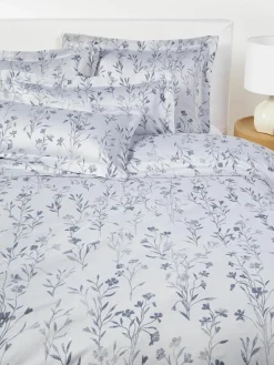 Katoensatijnen dekbedovertrek Hurley met jacquard patroon