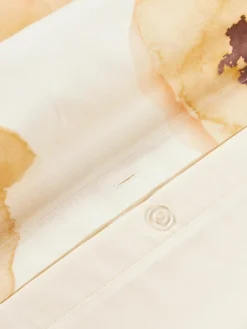 Katoensatijnen dekbedovertrek Fiorella met bloemenprint