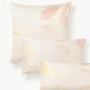 Katoensatijnen kussenhoes Marino met bloemenmotief