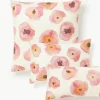Katoensatijnen kussenhoes Fiorella met bloemenprint