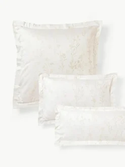 Katoensatijnen kussenhoes Hurley met jacquard patroon