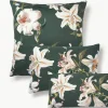 Katoensatijnen kussenhoes Flori met bloemenprint