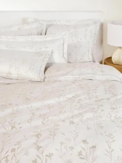 Katoensatijnen kussenhoes Hurley met jacquard patroon