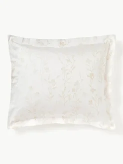 Katoensatijnen kussenhoes Hurley met jacquard patroon